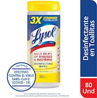 Lysol Toallitas desinfectantes Lemon  Lime x80und